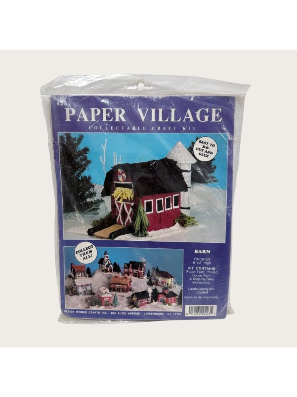 Paper Village Craft Kit #423 Barn Design By Melissa Poore' New Factory Sealed
